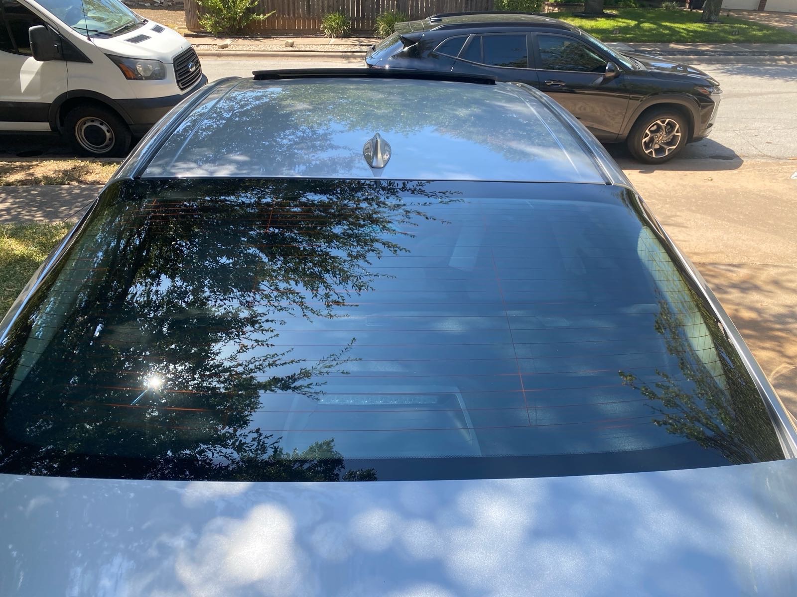 Shattered glass before and after replacement — after